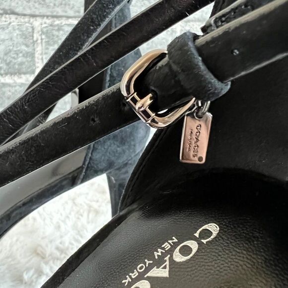 Coach Melrose Black Suede Heels Size 10 B - Picture 8 of 12